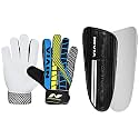 Nivia Web 898 Latex Goalkeeper Gloves (Multicolour) SG-806 Performance Football Shin Guard Black, Medium Combo