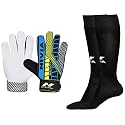 Nivia Web 898 Latex Goalkeeper Gloves (Multicolour) 728LBW Encounter Blend Stockings, Large (Black) Combo