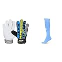 Nivia Web 898 Latex Goalkeeper Gloves (Multicolour) 728LRW Encounter Blend Stockings, Large (Royal Blue) Combo