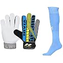 Nivia Web 898 Latex Goalkeeper Gloves (Multicolour) 728MRW Encounter Blend Stockings, Medium (Royal Blue) Combo