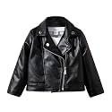 Nivne Tco Toddler Girls Motorcycle Leather Jacket - A Piece of Zipper Black Coat Jacket - Cool Girls Outwear Tops for Kids