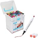Niwlix Dual Tip Art Markers Double 48 Colours Tipped Chisel & Fine Tipe Marker Pens For Kids Adult Beginners Art Class Alcohol Markers For Painting Sketching Drawing Colouring, Multicolor