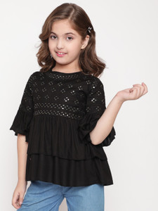 niya girls casual rayon peplum top