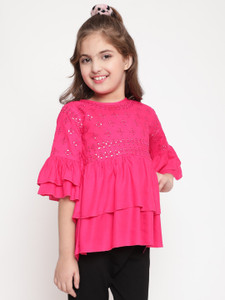 niya girls casual rayon peplum top