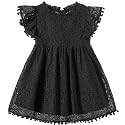 Niyage Toddler Girls Elegant Lace Pom Pom Flutter Sleeve Party Princess Dress