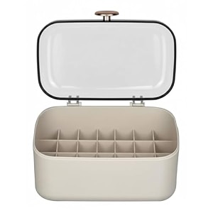 niyam makeup organiser storage box for countertop cosmetics skincare and beauty case with clear led display for easy visibility and drawers for vanity dresser retro lipstick holder lipstick holder