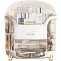 Niyam Makeup Organiser Storage Box for Countertop Cosmetics, Skincare and Beauty Case with Clear Led Display for Easy Visibility and Drawers for Vanity, Dresser Retro Lipstick Holder (Gold St Box)