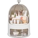 Niyam Makeup Organiser Storage Box for Countertop Cosmetics, Skincare and Beauty Case with Clear Led Display for Easy Visibility and Drawers for Vanity, Dresser Retro Lipstick Holder (Cylinder)