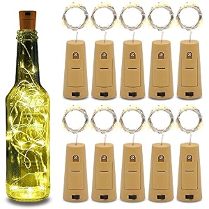 20 led wine bottle cork copper wire string lights 2m battery operated warm white pack of 2battery poweredcorner