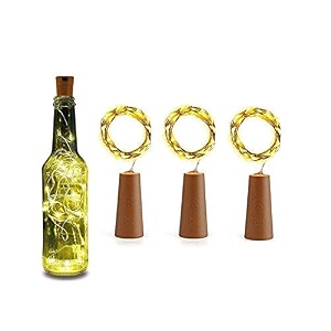 20 led wine bottle cork copper wire string lights 2m battery operated for diwali christmas decoration party garden outdoor dcorwarm white pack of 3