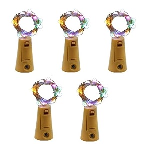 20 led wine bottle cork copper wire string lights 2m battery operated for diwali christmas decoration party garden outdoor dcormulticolor pack of 5