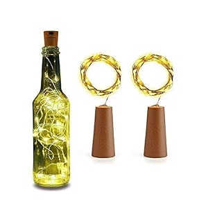 20 led wine bottle cork copper wire string lights 2m battery operated for diwali christmas decoration party garden outdoor dcorwarm white pack of 2