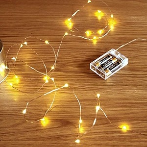 3aa battery powered waterproof copper wire string fairy lightsfor diwali christmas decoration party garden outdoor dcorwith 50 leds 5 meter warm white pack of 9
