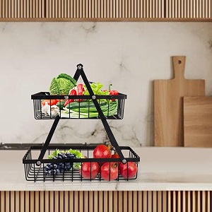 niyara iron metal heavy duty stand 2-tier multistoragemultipurpose standing rack bathroom countertop storage shelf cosmetic organizer holder kitchen spice rack new microwave stand