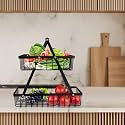 Niyara Iron Metal Heavy Duty Stand 2-Tier multistorage/Multipurpose Standing Rack, Bathroom Countertop Storage Shelf Cosmetic Organizer Holder Kitchen Spice Rack, (new microwave stand)