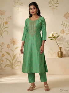 Niza Fashion Women Embroidered Straight Kurta