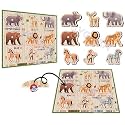Jungle Animals Peg Puzzle – 9 - Piece Wooden Animal Puzzle with Pegs – Fun Learning Toy for Toddlers – Teach Jungle Animals &amp; Enhance Motor Skills - Fun &amp; Interactive Animal Learning Toy