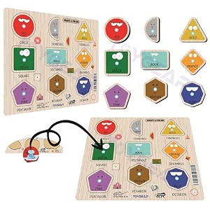 montessori wooden shape and color peg puzzle  educational puzzle toy for kids  learn colors shapes amp sorting  preschool early learning toy