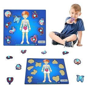 wooden human body parts peg puzzle for kids  montessori educational toy with eye ear nose hand foot amp more  preschool learning puzzle for toddlers age 2