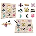 Wooden Maths Sign Peg Puzzle for Toddlers &amp; Preschool | Learn Arithmetic Symbols Add, Subtract, Multiply, Divide | Montessori Educational Toy for Early Math Learning