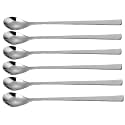 NJ Mixing Stirring Spoon Set of 6 - Long 8" Handle Stainless Steel for Soda, Ice Tea, Coffee, Ice Cream, Milkshake, Bournvita/Horlicks, Cocktail Bar