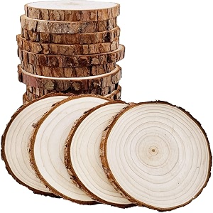 NJ Natural Wood Coaster with Bark -