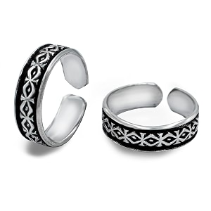 njels 925 sterling silver toe rings for women and girls  oxidised bichiya silver ring for women  925 bis hallmarked bichua  1 pair of oxidised toe rings for women