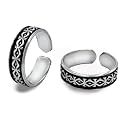 Njels 925 Sterling Silver Toe Rings for Women and Girls | Oxidised Bichiya Silver Ring for Women | 925 BIS Hallmarked Bichua | 1 Pair of Oxidised Toe rings for Women