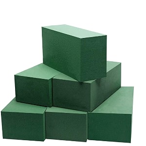 nkb traders floral products wet and dry floral foam blocks flower arrangement kit for fresh or silk artificial flowers premium green 934l x 3134w x 4334h pack of 6
