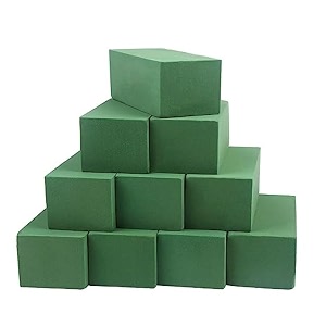 nkb traders floral products wet and dry floral foam blocks flower arrangement kit for fresh or silk artificial flowers premium green 934l x 3134w x 4334h pack of 10