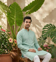 NkLoomVeda Men Self Design Straight Kurta