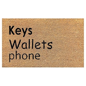nlymat Key Wallets Phone Printed Anti-Slip Doormat