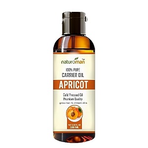 naturoman apricot oil  suitable for all skin types  cold pressed  suits most skin types anti-aging shiny nails hair growth face amp body  natural oil  pack of 1  200 ml