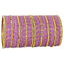 NMII Fancy Glass Golden Beads &amp; Polka Dots Velvet Bangles Set For Women and Girls | Stylish Designer Bangles | Glass Chudi | Women's Fashion Jewellery-Set of 34