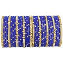 NMII Fancy Glass Golden Beads &amp; Polka Dots Velvet Bangles Set For Women and Girls | Stylish Designer Bangles | Glass Chudi | Women's Fashion Jewellery-Set of 34