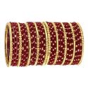 NMII Fancy Glass Golden Beads &amp; Polka Dots Velvet Bangles Set For Women and Girls | Stylish Designer Bangles | Glass Chudi | Women's Fashion Jewellery-Set of 34