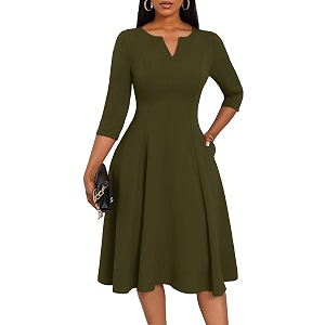 Nmoder Church Dresses for Women A-Line Midi