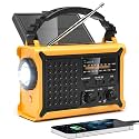 NOAA Weather Radio, 12000mAh Emergency Portable Radio, Hand Crank & Solar