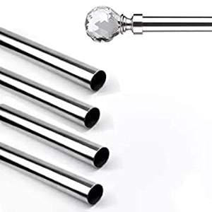 noahark 304 stainless steel curtain rod  reliable amp durable wardrobe pipes amp shower rods for home amp office  anti-rust stainless steel curtain pipe for doors windows amp showers 1 pipe 3 feet