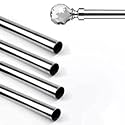 NOAHARK 304 Stainless Steel Curtain Rod | Reliable &amp; Durable Wardrobe Pipes &amp; Shower Rods for Home &amp; Office | Anti-Rust Stainless Steel Curtain Pipe for Doors, Windows, &amp; Showers (1 Pipe, 3 feet)
