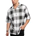 Nobel Monk Men39s Checkered Casual Shirt Half