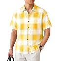 Nobel Monk Men39s Checkered Casual Shirt Half