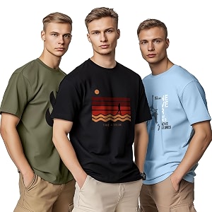 Nobero 100 Cotton Tshirts for Men Combo
