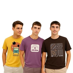 Nobero 100 Cotton Tshirts for Men Combo