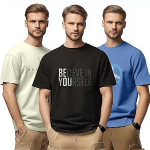 Nobero 100 Cotton Tshirts for Men Combo