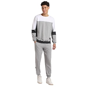 NOBERO Grey Melange Co-ord Set for Men