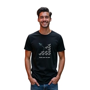 Nobero Mens Regular Graphic Printed T-Shirt for