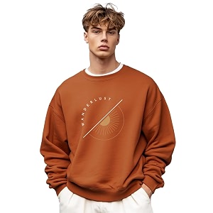 Nobero Mens Graphic Printed Oversized Sweatshirt