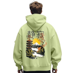 Nobero Mens Graphic Printed Oversized Hoodie