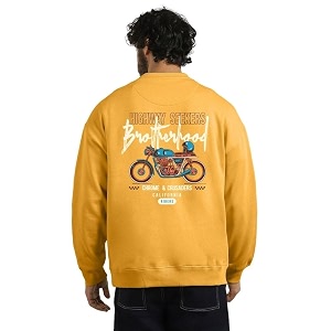 Nobero Mens Graphic Printed Oversized Sweatshirt